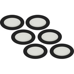 Groenovatie LED Inbouwspot 5W, Zwart, Rond, Warm Wit, Waterdicht IP65, 6-Pack