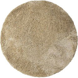 PTMD Jups Beige Fabric Handwoven Carpet Round L