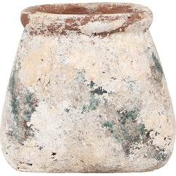 Clayre & Eef Bloempot 22x15x19 cm Beige Groen Terracotta