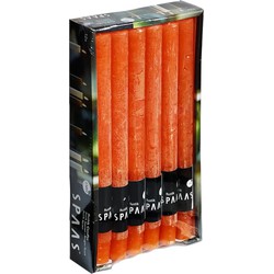 Spaas Dinerkaarsen rustiek - oranje - 12x - 25 cm - 10 branduren - Dinerkaarsen