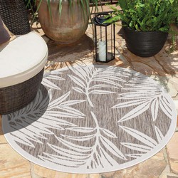 Tapijtenloods Sun In- & Outdoor Vloerkleed Laagpolig Beige- 160 CM ROND