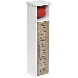 Toiletrolhouder met toiletroldispenser Stockholm - 18x18x75 cm - Bruin