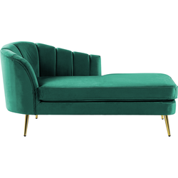 Beliani ALLIER - Chaise longue-Groen-Fluweel