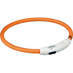 TRIXIE HALSBAND FLASH LIGHT LICHTGEVEND USB OPLAADBAAR ORANJE 7 MMX65 CM