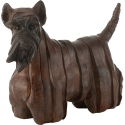 J-line - Scotse Terrier Hond Modern Resine Bruin Small - 39x16.5x29.5cm