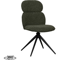 LABEL51 Eetkamerstoel Finn - Forest - Boucle - Black Frame