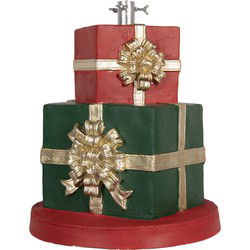 Clayre & Eef Kerstboom Standaard Cadeau Groen Rood Keramisch materiaal
