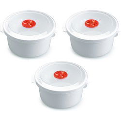 PlasticForte Magnetron bakje - 3x stuks - 2L - 22x20x10 cm - Magnetronbakken