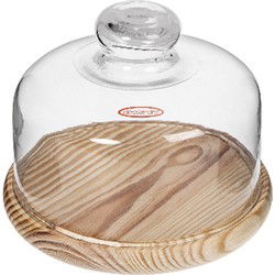 Alessandro Borrelplank - met stolp - glas/hout - 20 cm - Kaasplankjes