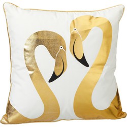 Decoratie kussen met 2 flamingo's 45 x 45 cm - Sierkussens