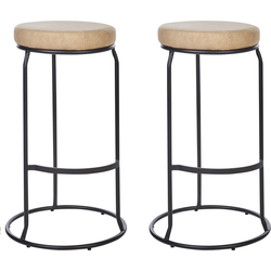 MILROY - Barkruk set van 2 - Beige - Kunstleer