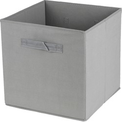 Urban Living Opbergmand/kastmand Square Box - karton/kunststof - 29 liter - betongrijs - 31 x 31 x 31 cm - Opbergmanden