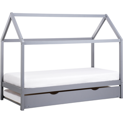 CRILLON - Onderschuifbed - Grijs - 90 x 200 - Hout