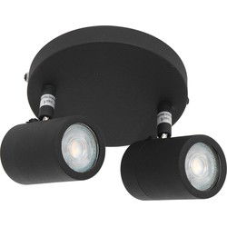 Mexlite - spot - Upround LED - zwart - metaal - Ø 24cm - GU10 - 2487ZW