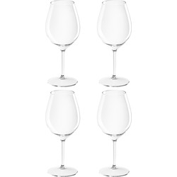 4x Witte of rode wijn glazen 51 cl/510 ml van onbreekbaar transparant kunststof - Wijnglazen