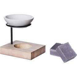 Ideas4seasons Amberblokjes/geurblokjes cadeauset - lavendel geur - inclusief geurbrander - Geurbranders