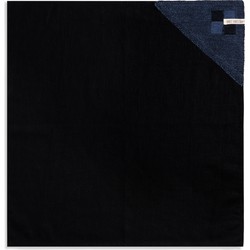 Knit Factory Linnen Theedoek - Poleerdoek - Keuken Droogdoek Block - Zwart/Granit - 65x65 cm