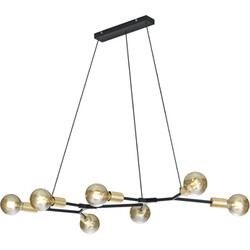 Industriële Hanglamp 6-lichts - woonkamer - eetkamer - Cross - Metaal - Zwart