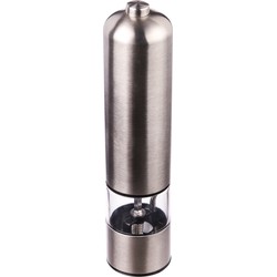 Elektrische pepermolen RVS zilver 23 cm inclusief batterijen - Peper en zoutstel