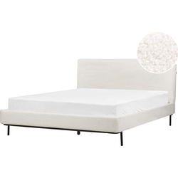 CORIO - Tweepersoonsbed - Gebroken wit - 160 x 200 cm - Bouclé