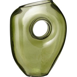 Mica Decorations Jay Vaas - L18 x B8 x H23 cm - Glas - Lichtgroen