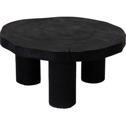 Salontafel Rond 75cm - Zwart Acaciahout - Driepoot - Enzo