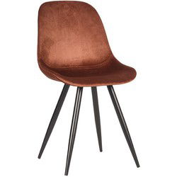 LABEL51 Eetkamerstoel Capri - Rust - Fluweel - Black Frame