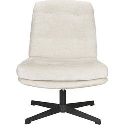 Fauteuil Off White Stof - Draaibaar - 75,5x72x69,5cm - Kai