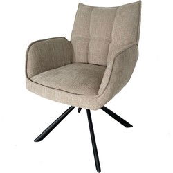 Eetkamerstoel Beige Stof - Draaibaar - 65x59x86cm - Select Marilla - Set van 2