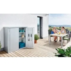 BIOHORT | Terraskast Romeo | Donkergrijs Metallic | Formaat M | 140 x 57 cm