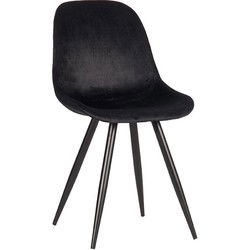 LABEL51 Eetkamerstoel Capri - Zwart - Fluweel - Black Frame