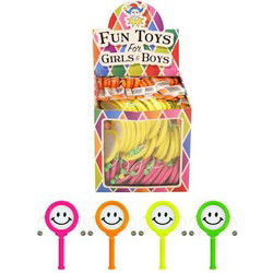 72 Stuks - Spin Smiley Drum - In Traktatiebox - Uitdeelcadeautjes - Uitdeel - Traktatie voor kinderen - Jongens - Meisjes