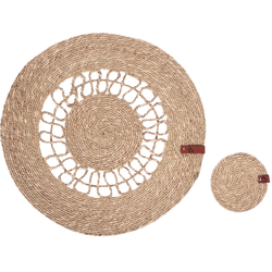 Beliani PEPPERBERRY - Placemats en onderzetters-Natuurlijk-Zeegras