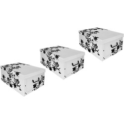3x Opberg boxen wit 52 x 38 cm - Opbergbox
