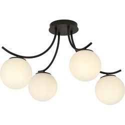 moderne plafondlamp Fontana Zwart 4-lichts