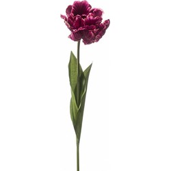 Tulip paris spray dk purple 66 cm kunstbloem zijde nepbloem
