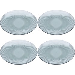 4x Picknick/camping servies bordjes van kunststof 20 cm - Ontbijtborden