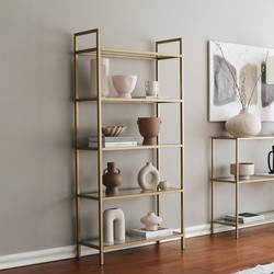 Boekenkast Veneto Goud Glas 80x165x30 cm