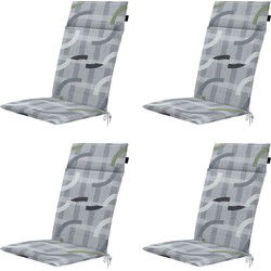 Madison -  Tuinstoelkussen Hoge Rug Tess sage - Ca. 120x50 cm - Set van 4