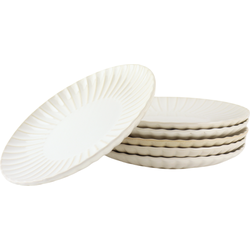 OTIX Ontbijtbordenset - 6 Persoons - Desertbord - 21cm - Wit - Keramiek - SOLIS