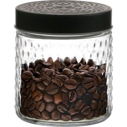 Urban Living Voorraadpot/bewaarpot Roma - 500 ml - glas - zwart - D12 x H12 cm - Voorraadpot