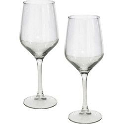 Gerimport Wijnglazen - 6x - glas - 420 ml - voor rood en wit - Wijnglazen