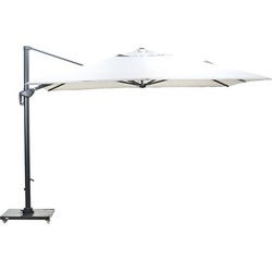 Hawaii Big Pole telescoop parasol - 350x350cm -carbon black-royal zand
