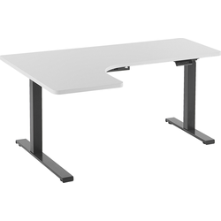 DESTIN  - Verstelbaar bureau - Wit/Zwart - Links - 160 cm - MDF
