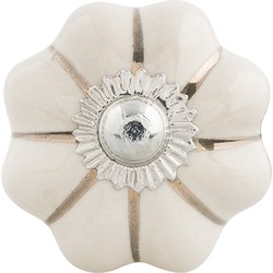 Clayre & Eef Deurknop  Ø 4x3 cm Beige Keramiek Meubelknop