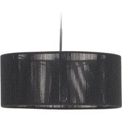 Kave Home - Cantia katoenen plafondlamp met zwarte afwerking Ø 47 cm