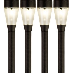 Voordeelset 14x Buiten/tuin Led zwarte steker Jive solar verlichting 32 cm - Prikspotjes