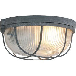 Mexlite - plafonniere - Lisanne - grijs - glas metaal - Ø 17cm - E27 - 1342GR