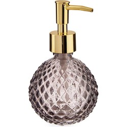 Zeeppompje/zeepdispenser rose goud rond glas 200 ml - Zeeppompjes