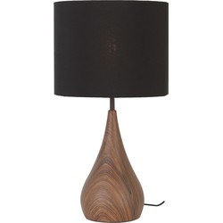 Tafellamp Svante - Zwart/Hout - Ø28cm